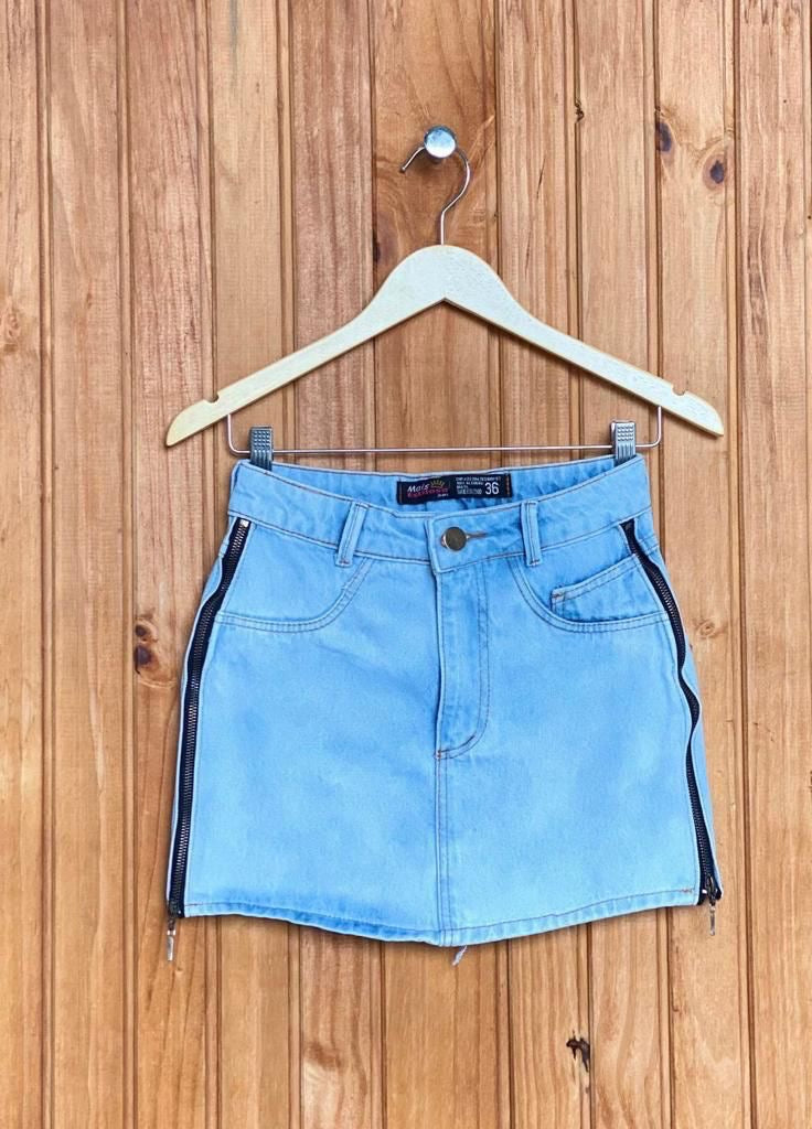 Saia Jeans Zíper